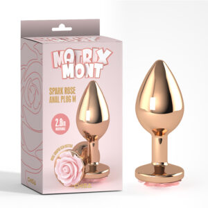 Spark Rose Anal Metallic Butt Plug Medium 2.8 Inches