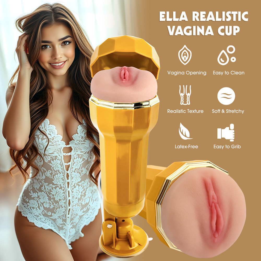 Ella Realistic Vibrating Vagina Cup