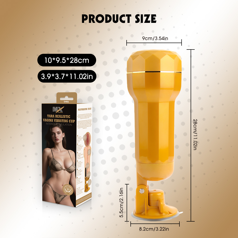 Tara Realistic Vibrating Vagina Cup - Image 5