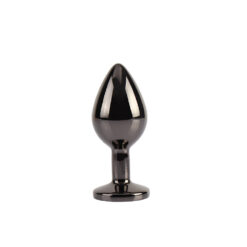Alternative view of Tungsten Black Metallic Gem Butt Plug Medium 2.9 Inches