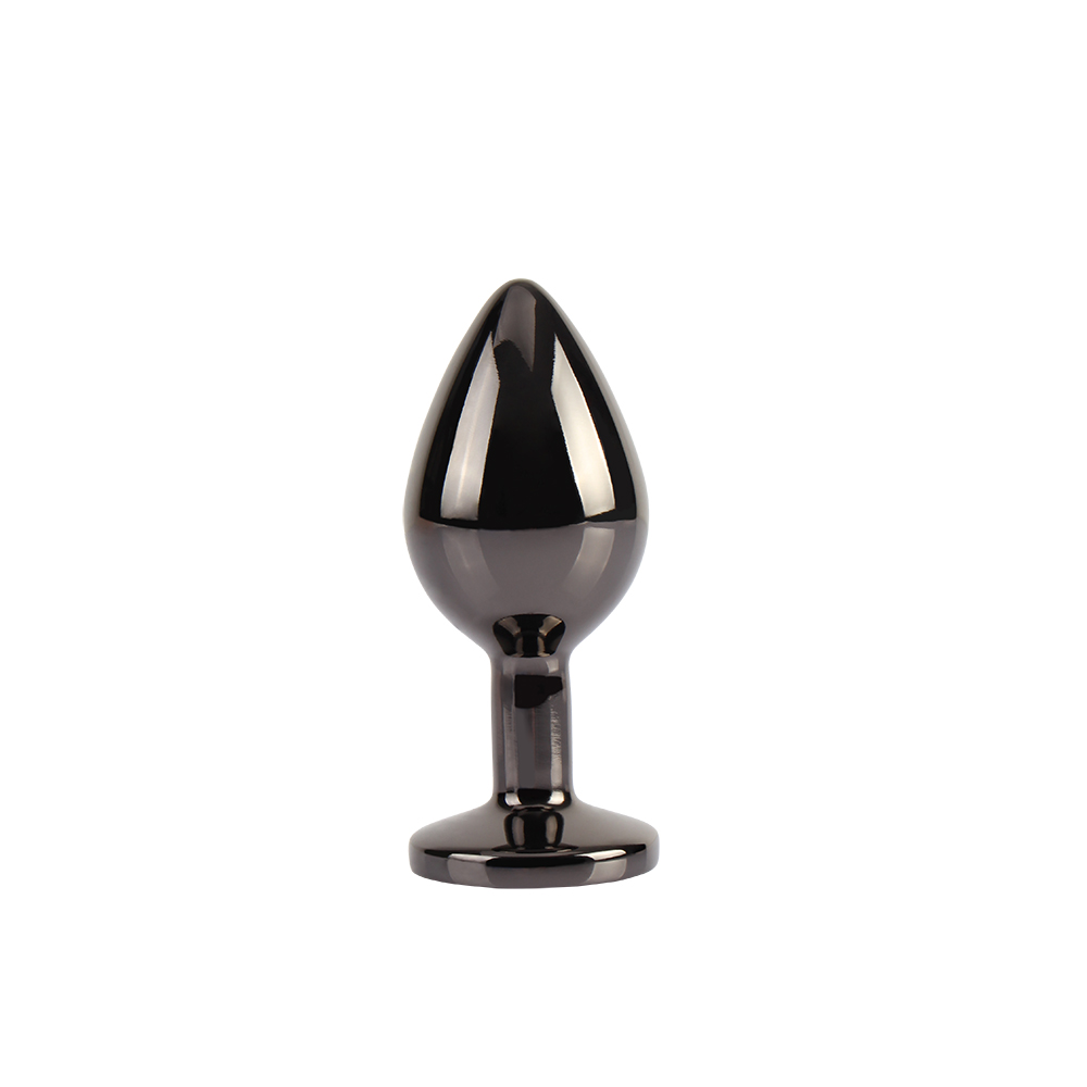 Tungsten Black Metallic Gem Butt Plug Medium 2.9 Inches - Image 2