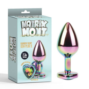 Rainbow Heart Gem Metallic Butt Plug