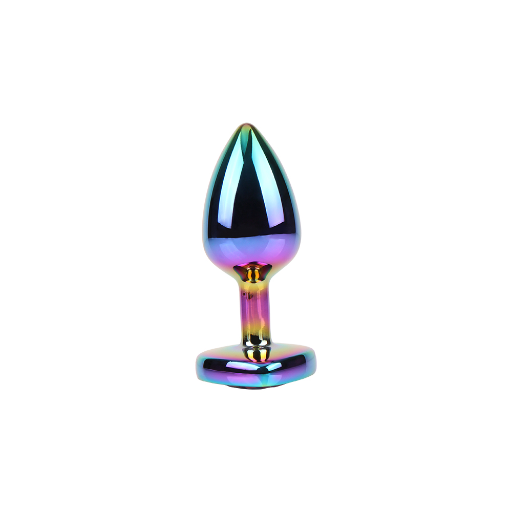 Rainbow Heart Gem Metallic Butt Plug - Image 2