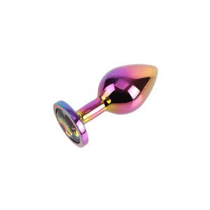 Rainbow Metallic Gem Butt Plug Medium 2.9 Inches