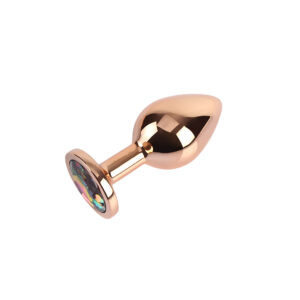 Rose Gold Metallic Gem Butt Plug Medium 2.9 Inches