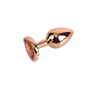 Rose Gold Metallic Heart Butt Plug Small 2.4 Inches