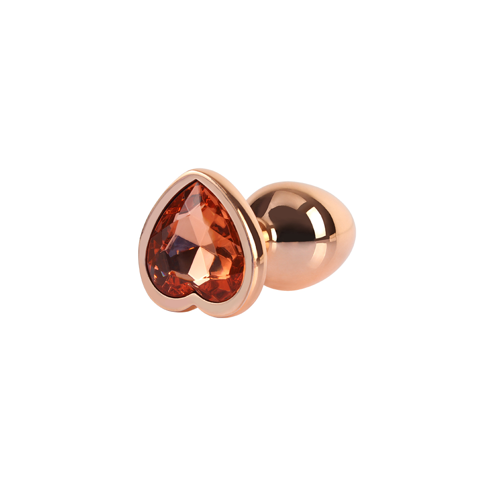 Rose Gold Metallic Heart Butt Plug Small 2.4 Inches - Image 3
