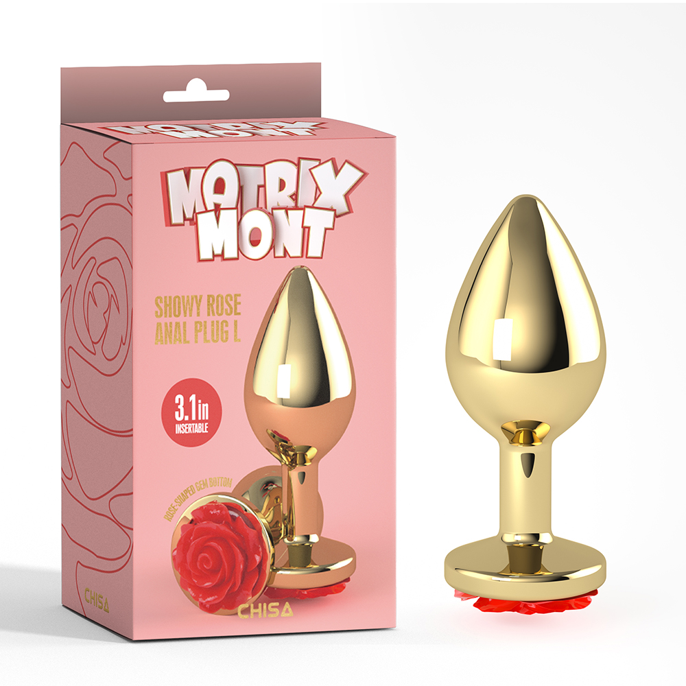 Showy Rose Metallic Butt Plug Large