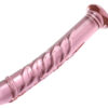 Pink Twisted Glass Dildo