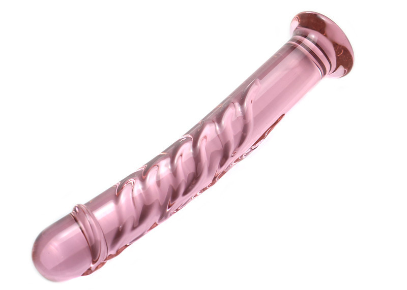 Pink Twisted Glass Dildo