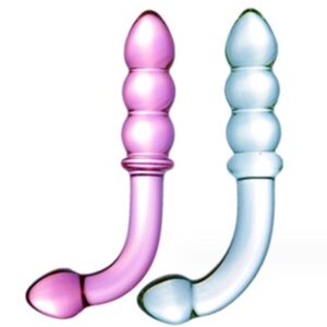 Curved Glass G-Spot Dildo – Assorted Colours