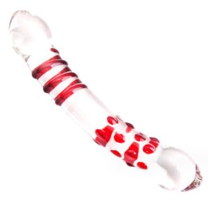 Double Ended Textured Glass Dildo – Assorted Colours