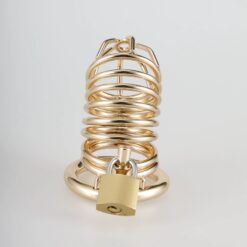 Golden Lock™ Men’s Premium Gold Or Silver Chastity/Cock Cage Version 2 - Image 4