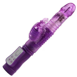 Pink Multifunctional Vibrating Massager with Hammer Thrusting Action, Spinning Beads & Telescopic Design