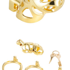 Alternative view of Golden Lock™ Men’s Premium Gold Chastity/Cock Cage
