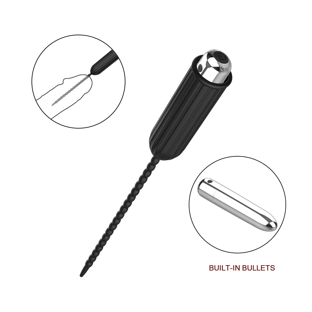 Men’s Vibrating Urethral Sounding Rod Ribbed – 10 Vibration Modes - Image 2