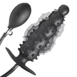 Inflatable Spiked Beaded Anal Plug with Hand Pump