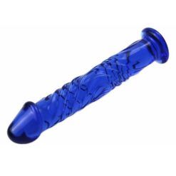 Alternative view of Twisted Spiral Glass Dildo with Bulbous Tip (Blue, Clear & Pink)