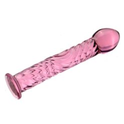 Twisted Spiral Glass Dildo with Bulbous Tip (Blue, Clear & Pink) - Image 3