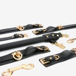 Luxury Leatherette Spreader Bar & Restraint Kit – Gold Hardware Edition - Image 3